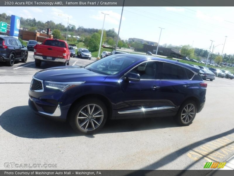 Fathom Blue Pearl / Graystone 2020 Acura RDX Technology AWD
