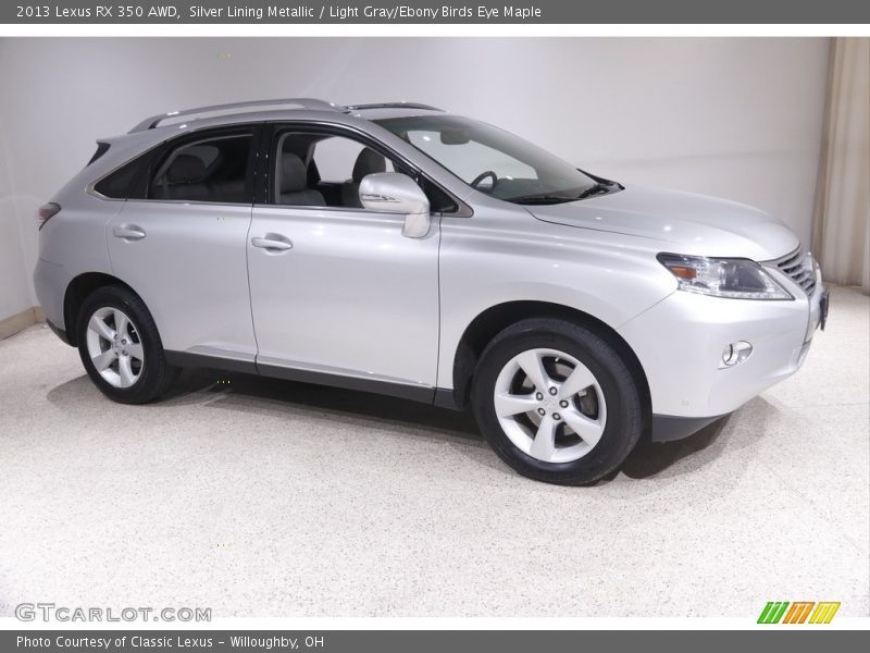 Silver Lining Metallic / Light Gray/Ebony Birds Eye Maple 2013 Lexus RX 350 AWD