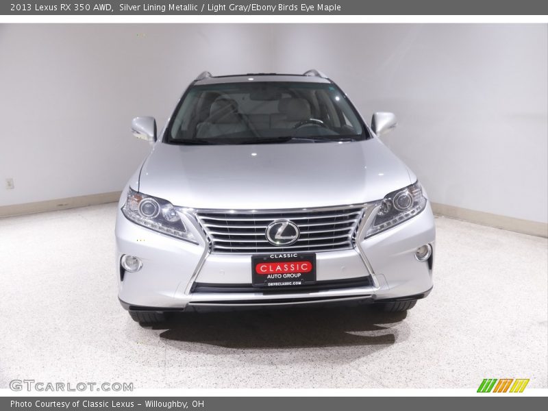 Silver Lining Metallic / Light Gray/Ebony Birds Eye Maple 2013 Lexus RX 350 AWD