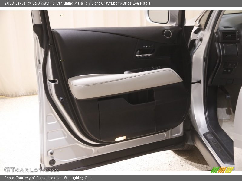 Silver Lining Metallic / Light Gray/Ebony Birds Eye Maple 2013 Lexus RX 350 AWD