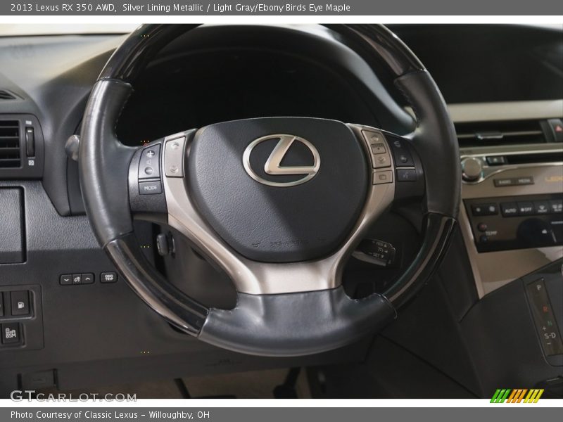 Silver Lining Metallic / Light Gray/Ebony Birds Eye Maple 2013 Lexus RX 350 AWD