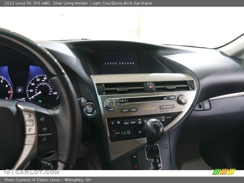 Silver Lining Metallic / Light Gray/Ebony Birds Eye Maple 2013 Lexus RX 350 AWD