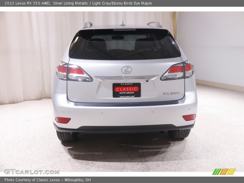 Silver Lining Metallic / Light Gray/Ebony Birds Eye Maple 2013 Lexus RX 350 AWD