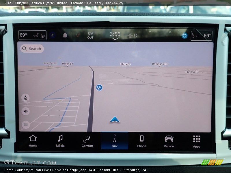 Navigation of 2023 Pacifica Hybrid Limited