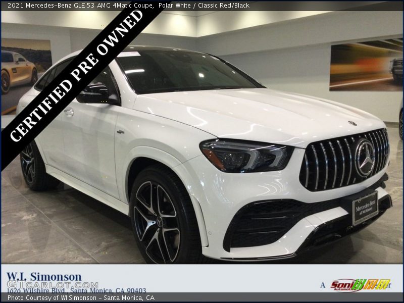 Polar White / Classic Red/Black 2021 Mercedes-Benz GLE 53 AMG 4Matic Coupe