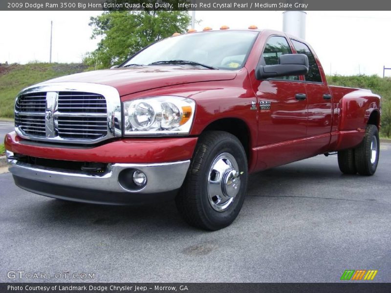 Inferno Red Crystal Pearl / Medium Slate Gray 2009 Dodge Ram 3500 Big Horn Edition Quad Cab Dually