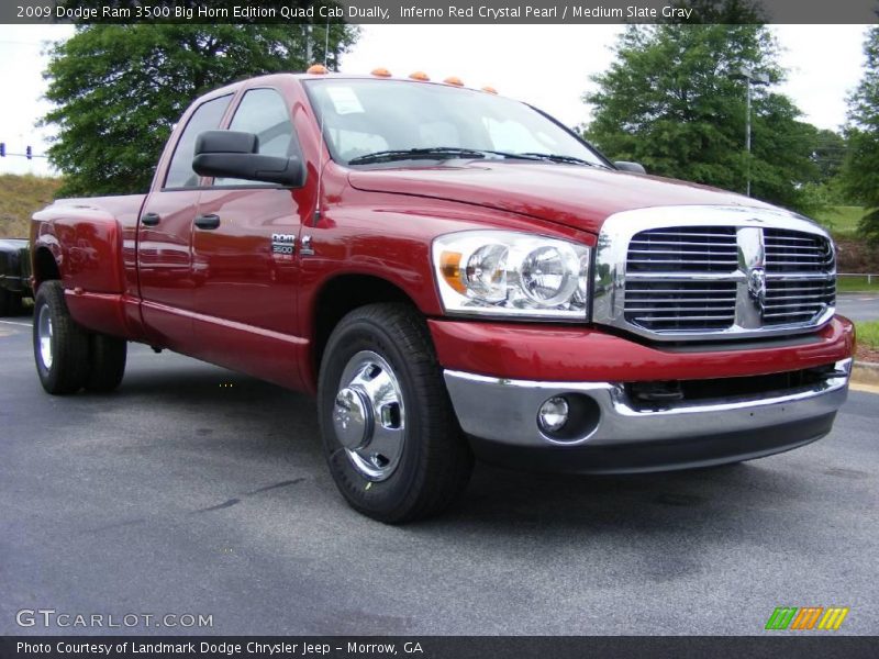 Inferno Red Crystal Pearl / Medium Slate Gray 2009 Dodge Ram 3500 Big Horn Edition Quad Cab Dually