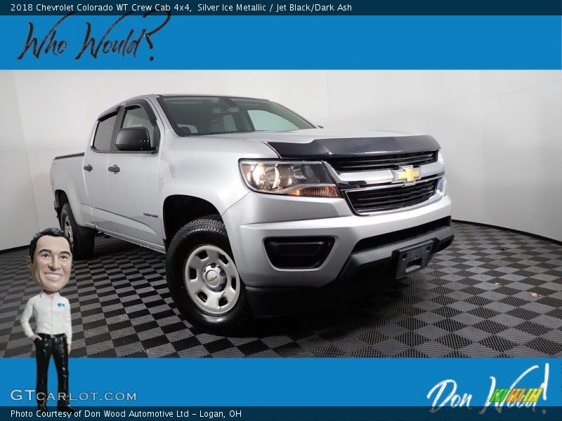 Silver Ice Metallic / Jet Black/Dark Ash 2018 Chevrolet Colorado WT Crew Cab 4x4
