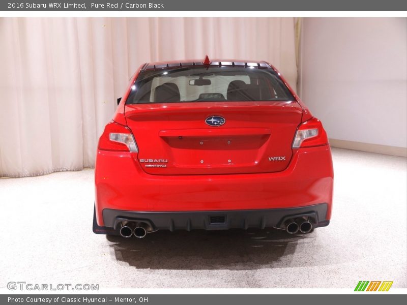 Pure Red / Carbon Black 2016 Subaru WRX Limited