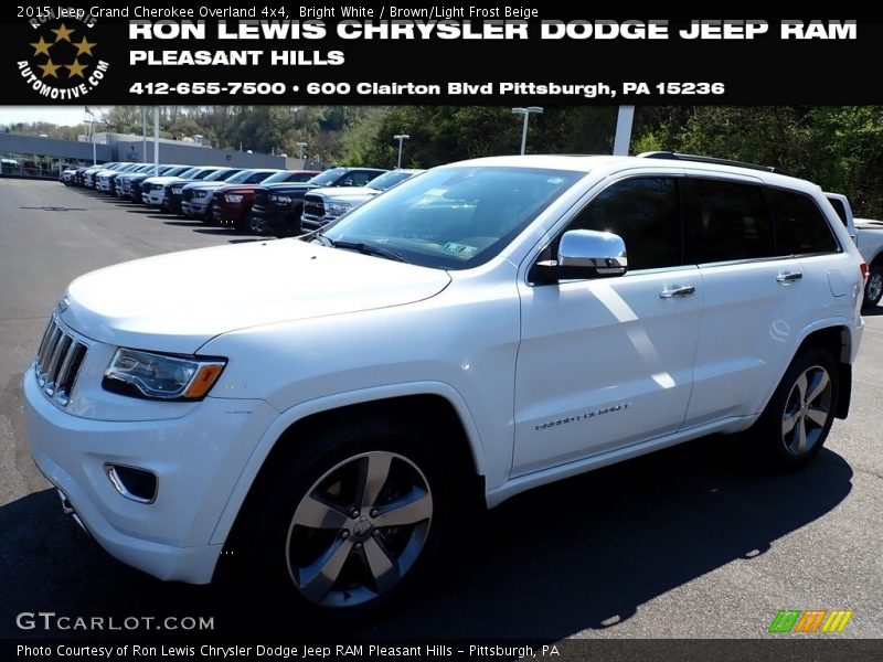 Bright White / Brown/Light Frost Beige 2015 Jeep Grand Cherokee Overland 4x4