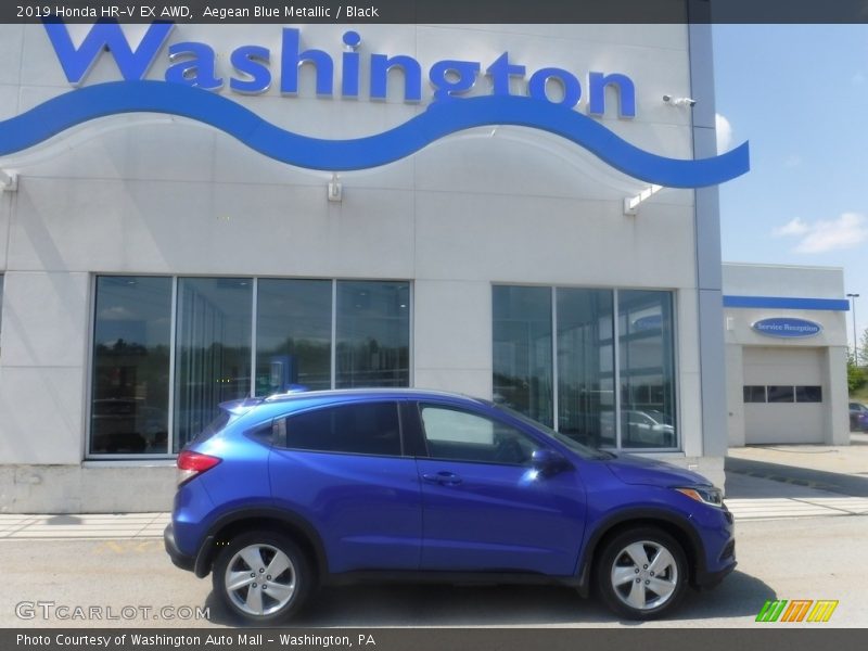 Aegean Blue Metallic / Black 2019 Honda HR-V EX AWD