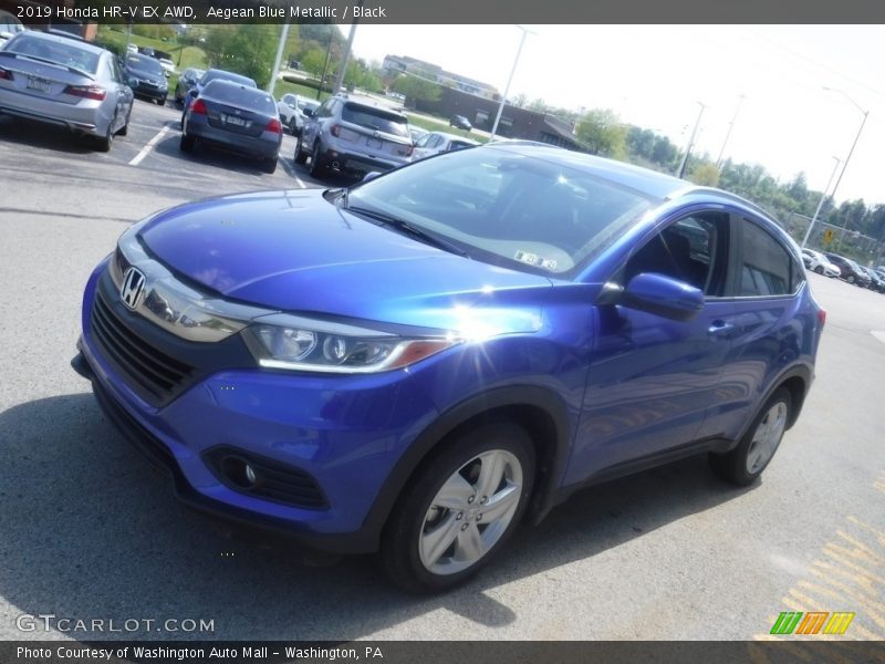 Aegean Blue Metallic / Black 2019 Honda HR-V EX AWD