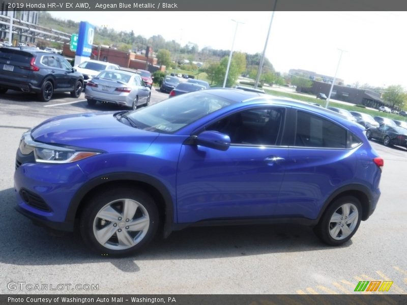 Aegean Blue Metallic / Black 2019 Honda HR-V EX AWD