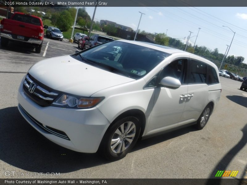 White Diamond Pearl / Gray 2016 Honda Odyssey EX-L