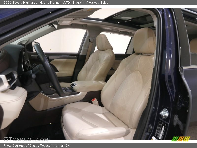 Front Seat of 2021 Highlander Hybrid Platinum AWD