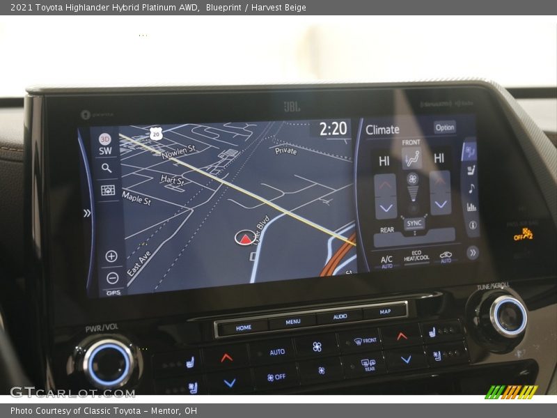 Navigation of 2021 Highlander Hybrid Platinum AWD