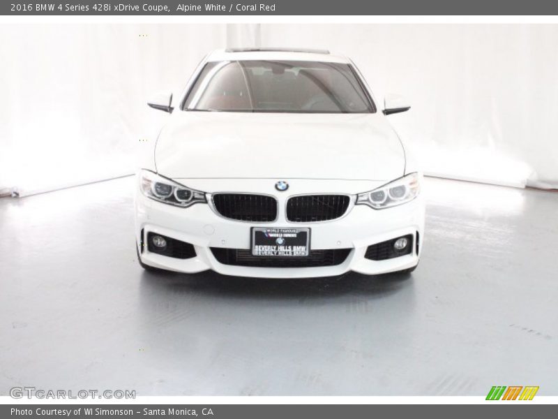 Alpine White / Coral Red 2016 BMW 4 Series 428i xDrive Coupe