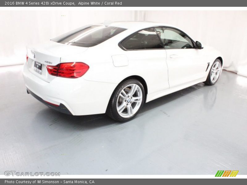 Alpine White / Coral Red 2016 BMW 4 Series 428i xDrive Coupe