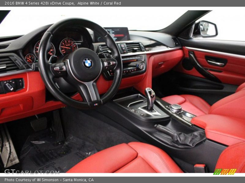 Alpine White / Coral Red 2016 BMW 4 Series 428i xDrive Coupe
