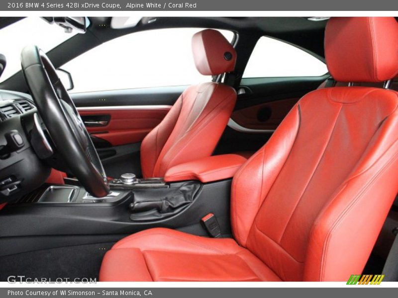 Alpine White / Coral Red 2016 BMW 4 Series 428i xDrive Coupe