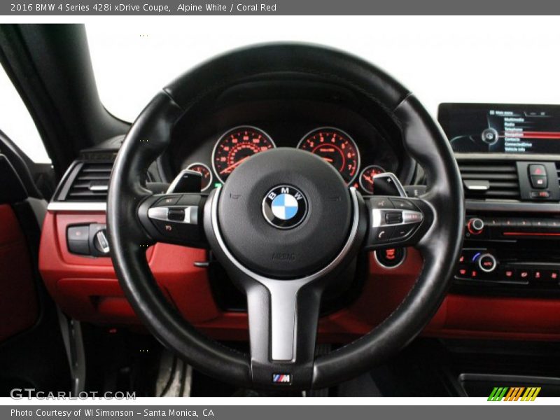 Alpine White / Coral Red 2016 BMW 4 Series 428i xDrive Coupe