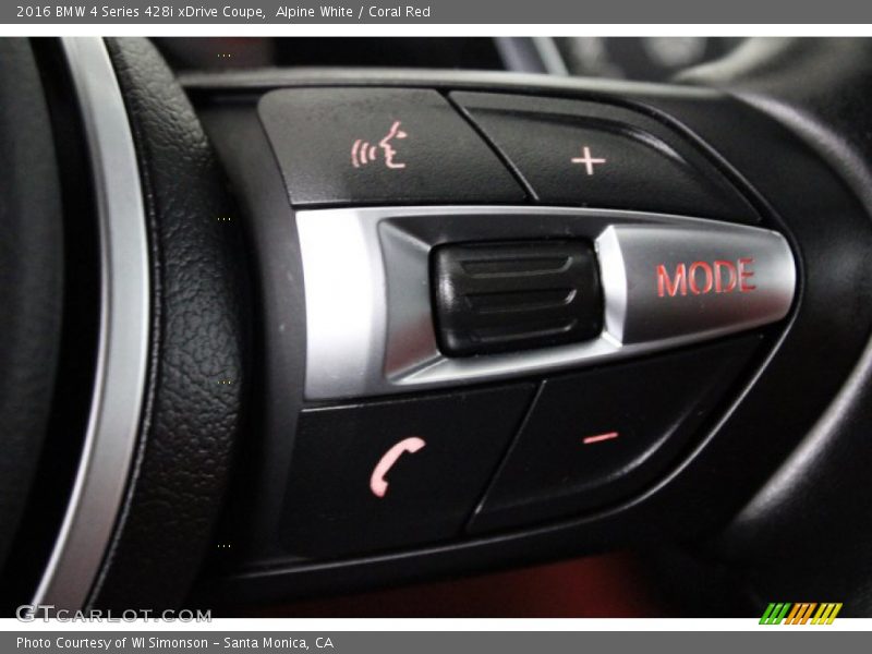 Alpine White / Coral Red 2016 BMW 4 Series 428i xDrive Coupe