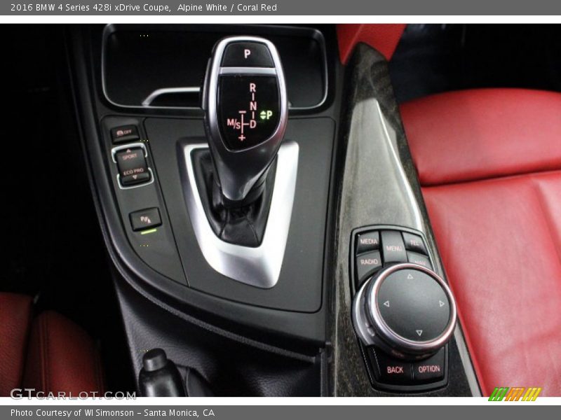 Alpine White / Coral Red 2016 BMW 4 Series 428i xDrive Coupe