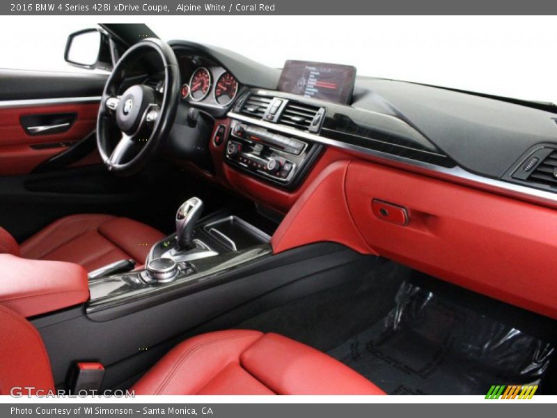 Alpine White / Coral Red 2016 BMW 4 Series 428i xDrive Coupe