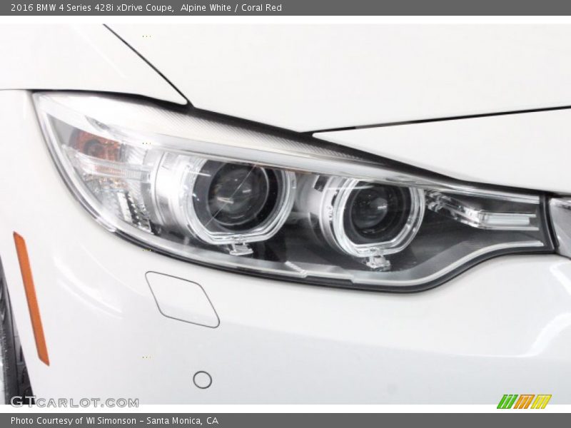 Alpine White / Coral Red 2016 BMW 4 Series 428i xDrive Coupe