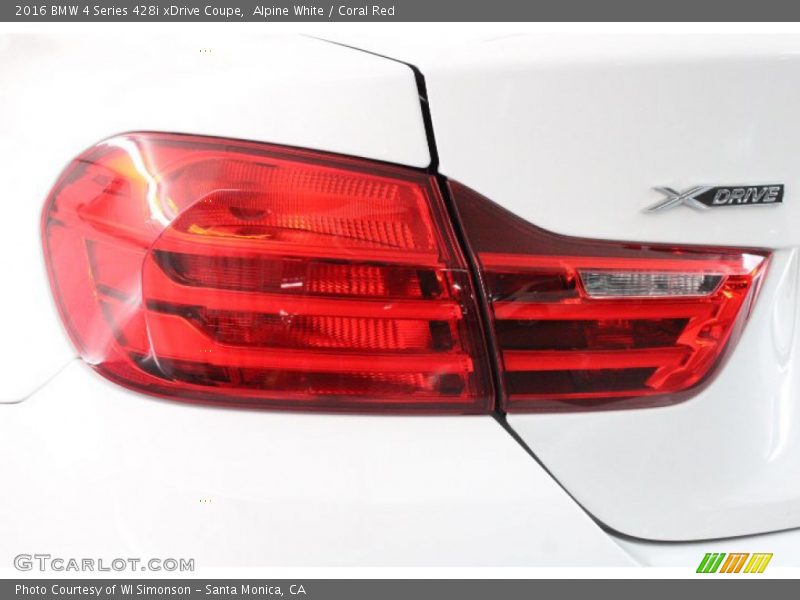 Alpine White / Coral Red 2016 BMW 4 Series 428i xDrive Coupe