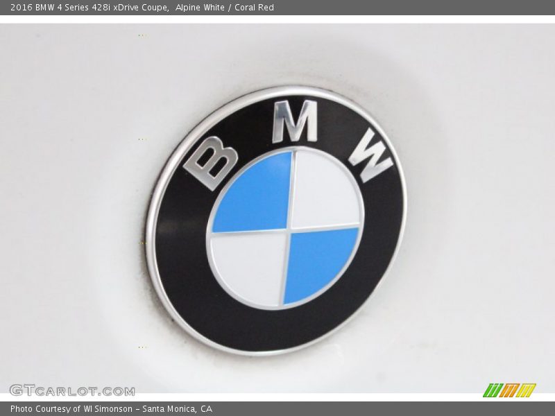 Alpine White / Coral Red 2016 BMW 4 Series 428i xDrive Coupe