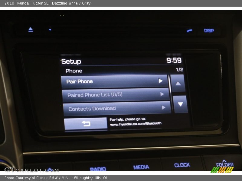 Controls of 2018 Tucson SE