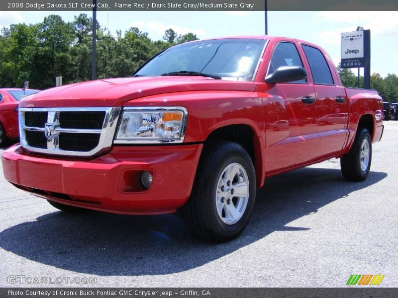 Flame Red / Dark Slate Gray/Medium Slate Gray 2008 Dodge Dakota SLT Crew Cab