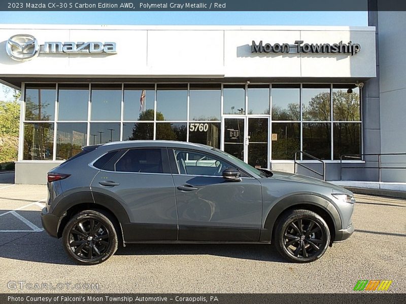 Polymetal Gray Metallic / Red 2023 Mazda CX-30 S Carbon Edition AWD