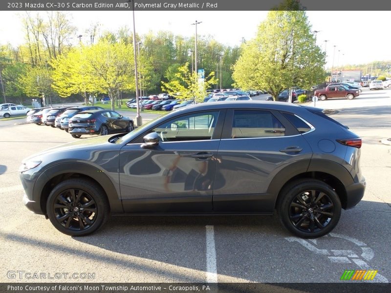 Polymetal Gray Metallic / Red 2023 Mazda CX-30 S Carbon Edition AWD