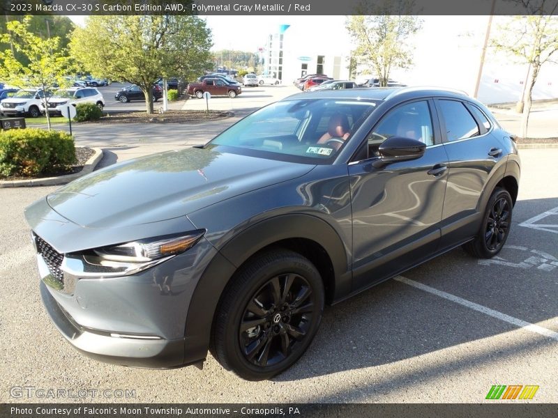 Polymetal Gray Metallic / Red 2023 Mazda CX-30 S Carbon Edition AWD