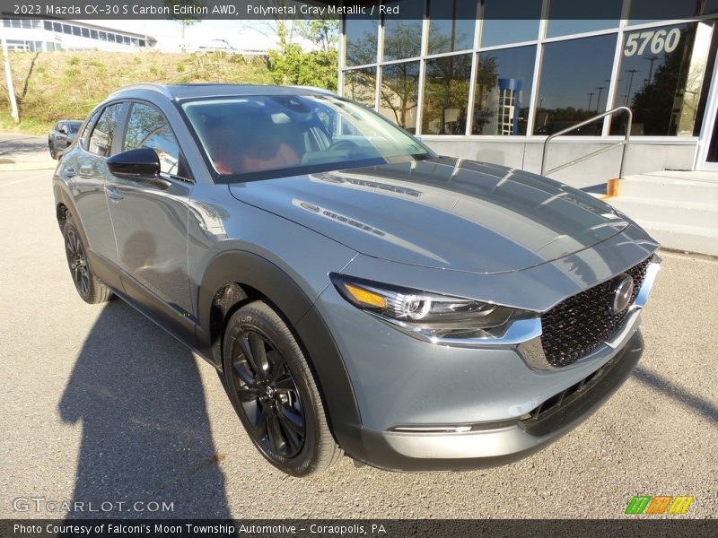 Polymetal Gray Metallic / Red 2023 Mazda CX-30 S Carbon Edition AWD
