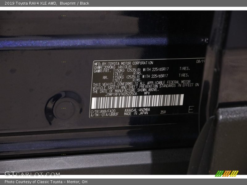 Blueprint / Black 2019 Toyota RAV4 XLE AWD