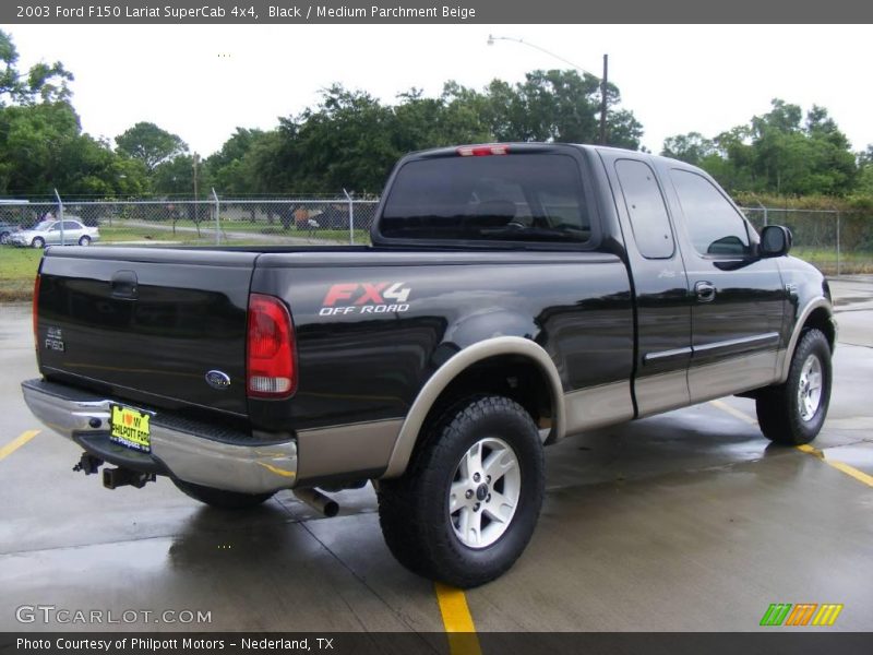 Black / Medium Parchment Beige 2003 Ford F150 Lariat SuperCab 4x4