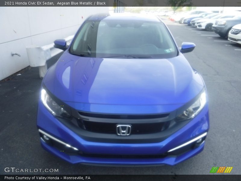 Aegean Blue Metallic / Black 2021 Honda Civic EX Sedan