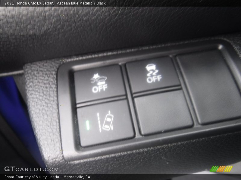 Aegean Blue Metallic / Black 2021 Honda Civic EX Sedan