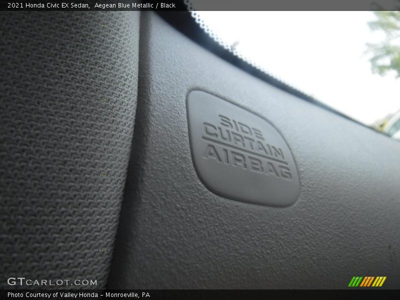 Aegean Blue Metallic / Black 2021 Honda Civic EX Sedan