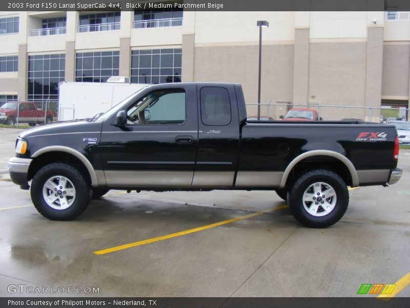 Black / Medium Parchment Beige 2003 Ford F150 Lariat SuperCab 4x4