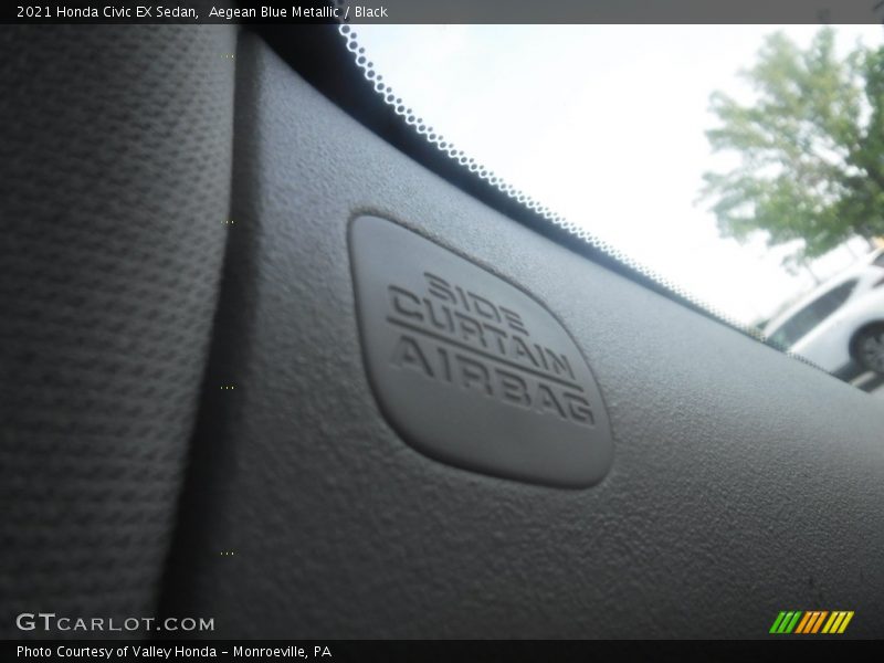 Aegean Blue Metallic / Black 2021 Honda Civic EX Sedan