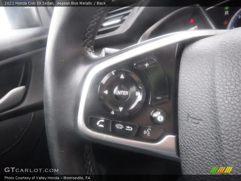 Aegean Blue Metallic / Black 2021 Honda Civic EX Sedan