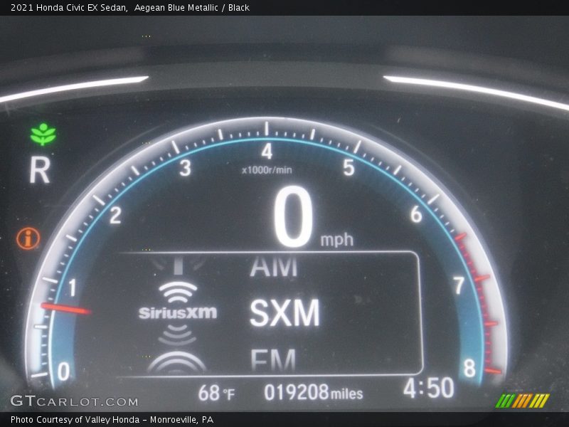 Aegean Blue Metallic / Black 2021 Honda Civic EX Sedan