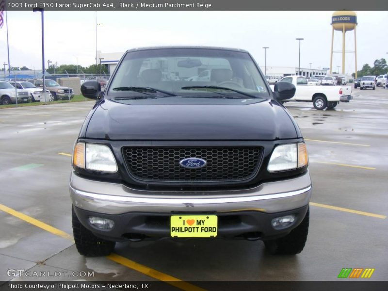 Black / Medium Parchment Beige 2003 Ford F150 Lariat SuperCab 4x4