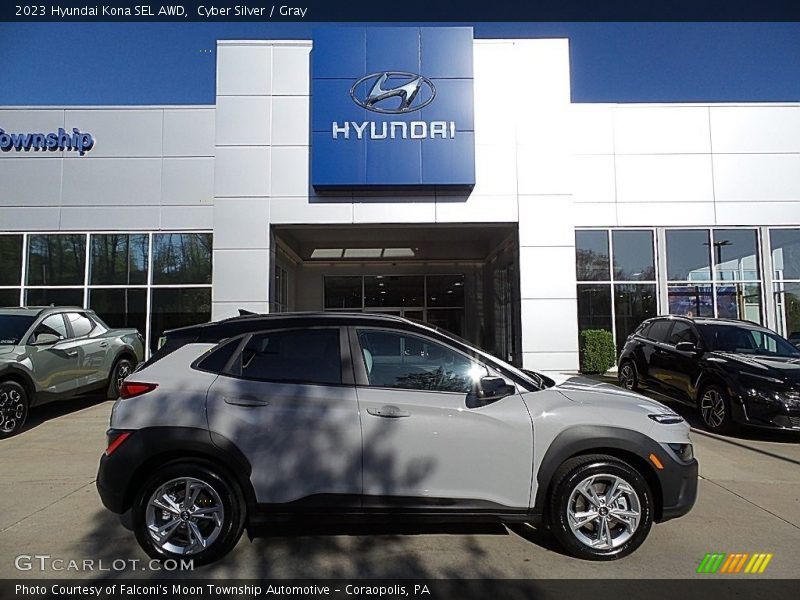 Cyber Silver / Gray 2023 Hyundai Kona SEL AWD