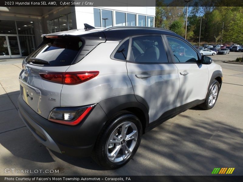 Cyber Silver / Gray 2023 Hyundai Kona SEL AWD