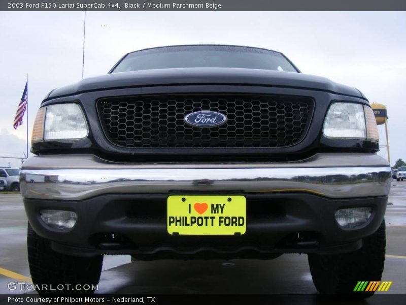 Black / Medium Parchment Beige 2003 Ford F150 Lariat SuperCab 4x4